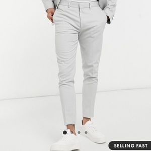ASOS DESIGN super skinny suit pants in ice gray